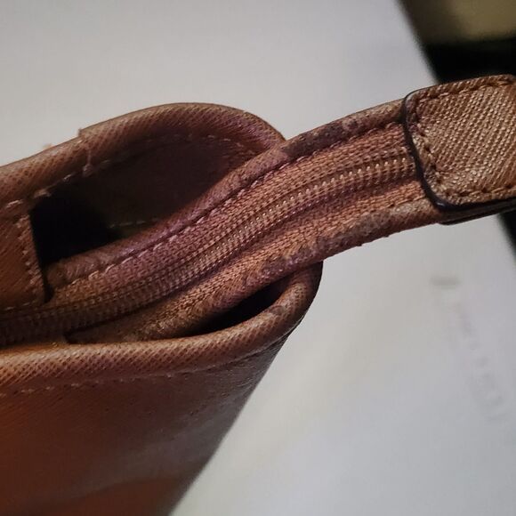 Michael Kors MK Jet Set Travel Chain Zip Top Multifunction Leather Tote Brown - Picture 4 of 14